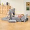 14-Piece Modular Kids Play Sofa – 28D Sponge, Short Plush Fabric, Creative Combination Couch (Gray)